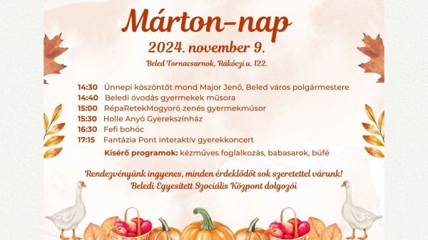 Márton-napot szerveznek Beleden